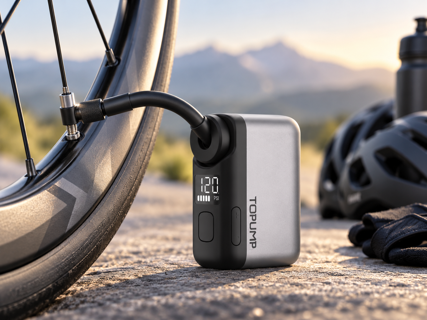 TOPUMP TB2 PRO Electric Mini Portable Pump for Bike Cordless Tire Inflator