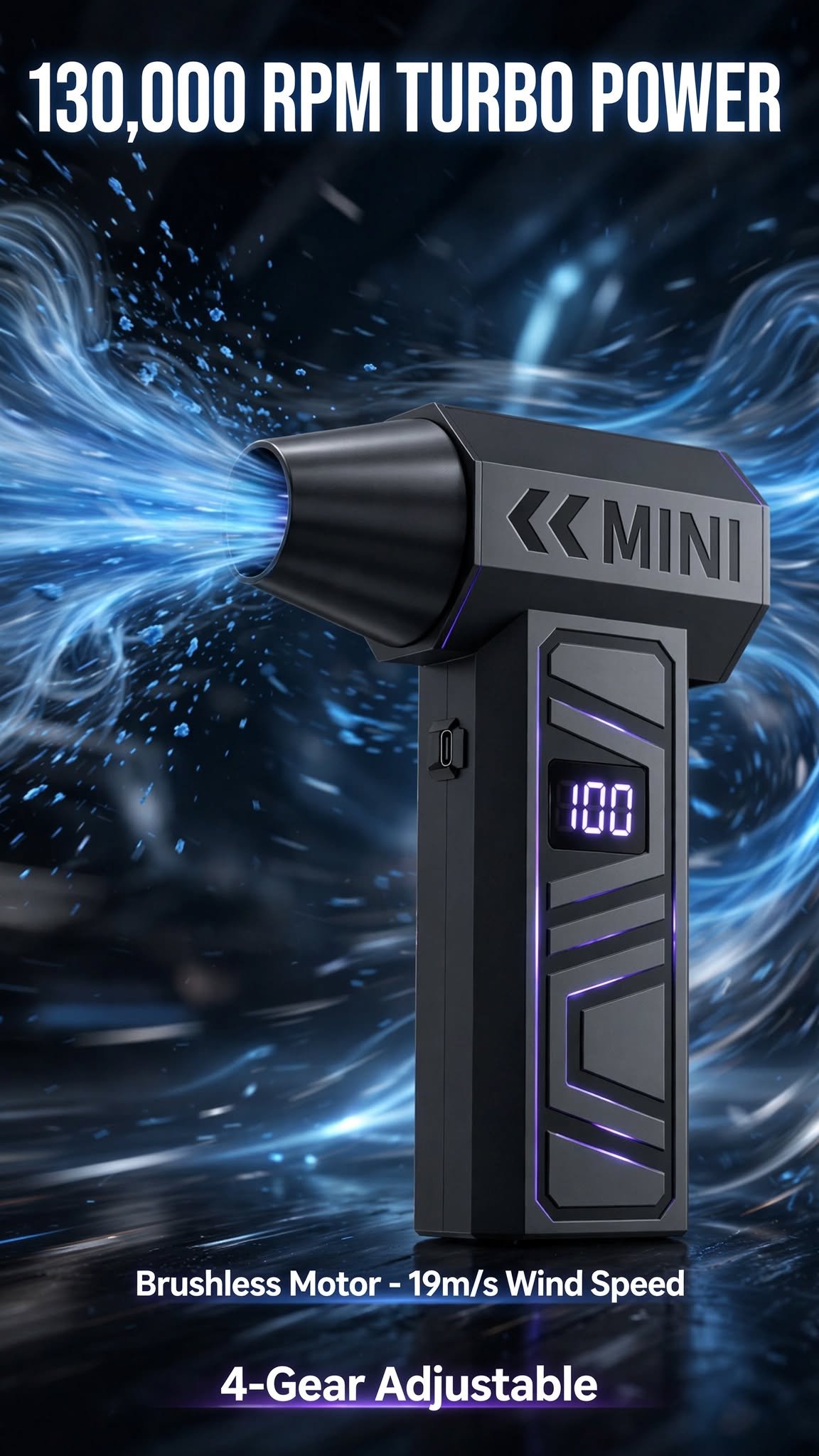 Mini Handheld Turbo Fan Snow Blower Electric Compressed Air Duster